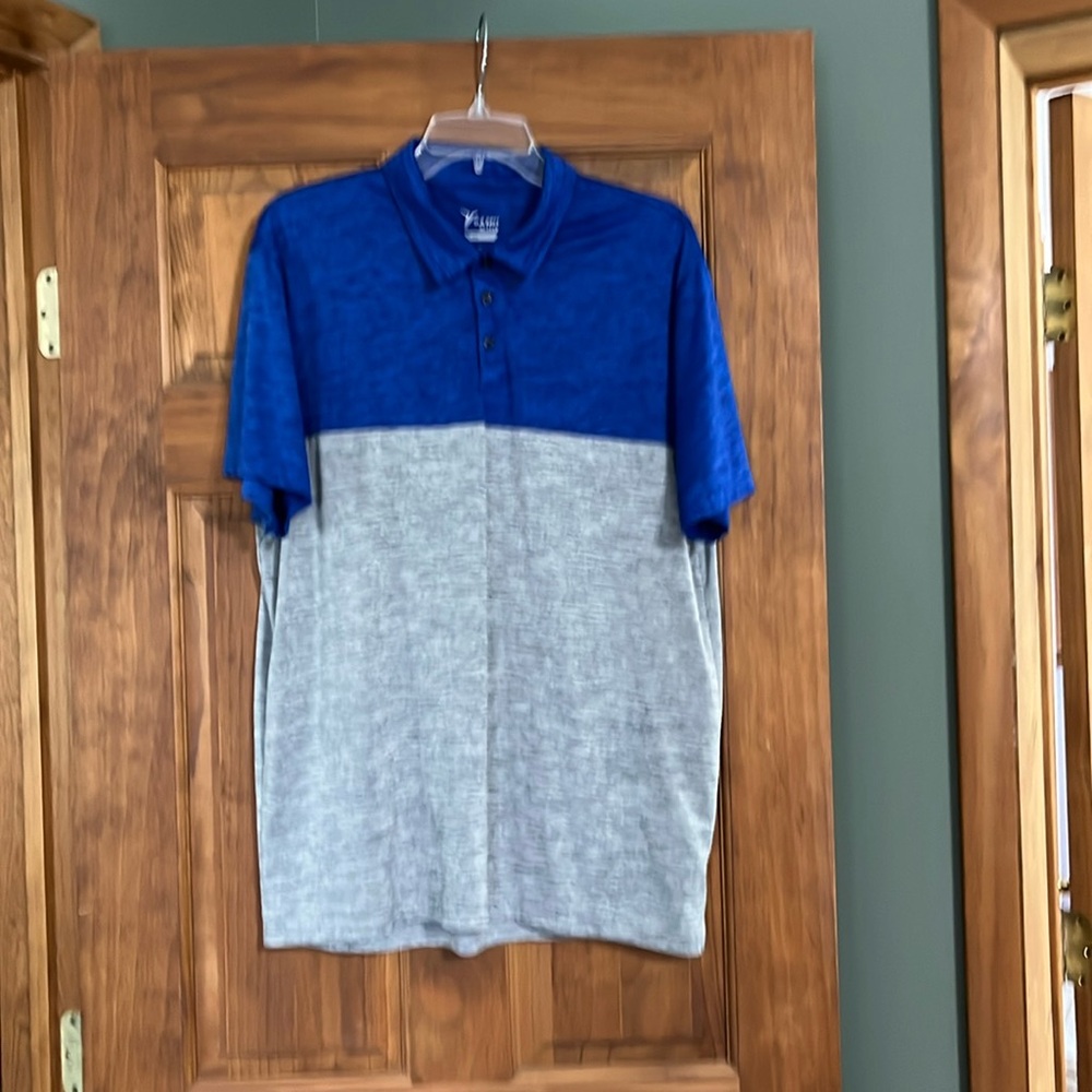 Old Navy go- dry polo, XL, blue and gray